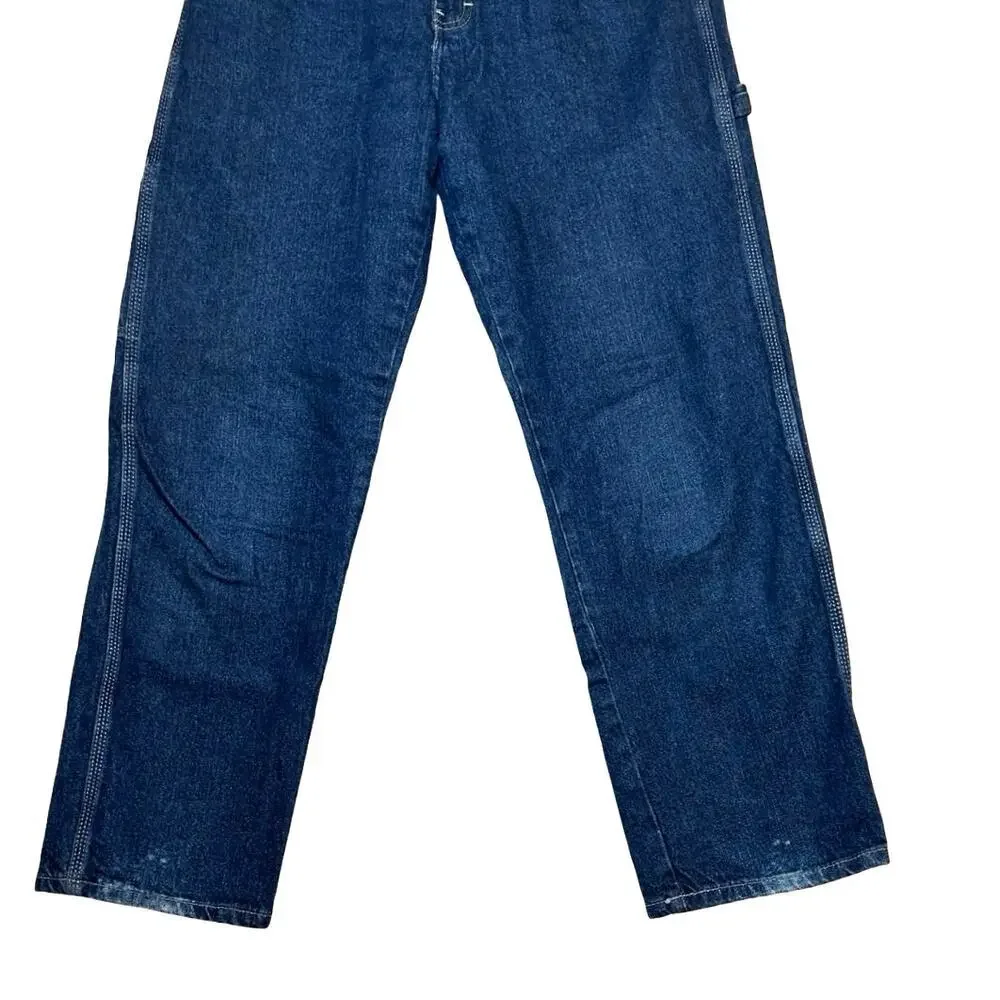 Dickies Men’s Relaxed Fit Carpenter Jeans Rinsed Indigo Size 30X30